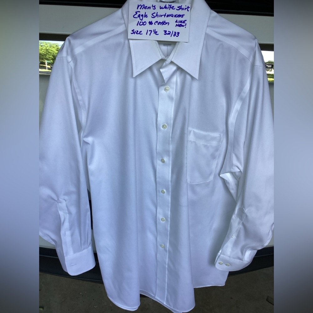 White Dress Shirt with Crisp Cotton Fabric